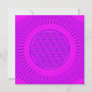 Carte Fleur de vie - soleil - motif continu 3