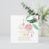 Carte Fleur de vigne florale à la menthe rose à la menth (Debout devant)