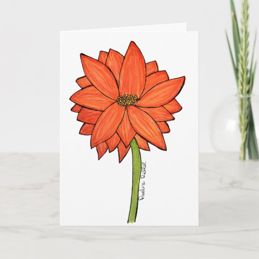 Carte Fleur debout orange (Devant)