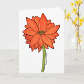 Carte Fleur debout orange (Fleur jaune)