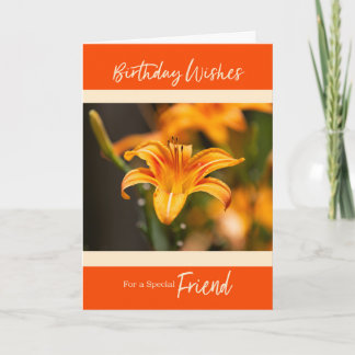 Carte Fleur d'Hemerocalle Joyeux Anniversaire Ami