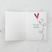 Carte Fleur d'hibiscus rouge Fête des Mères en cadre arg (Intérieur)