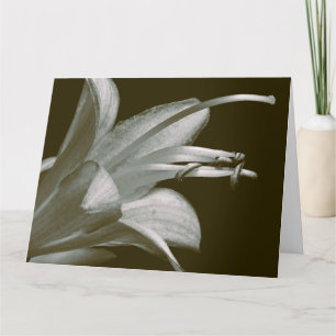 Carte Fleur d'Hosta de l'amitié, sépia élégant vintage 