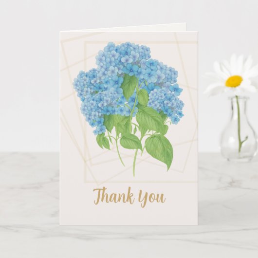 Carte Fleur d'Hydrangea Bleue | Merci (Petite plante)