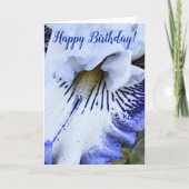 Carte Fleur d'Iris Bleu et Blanc (Devant)