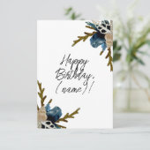 Carte Fleur d'Iris Côtier Élégant Floral Joyeux Annivers (Debout devant)