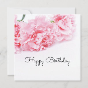 Carte Fleur d'oeillet rose Joyeux anniversaire