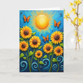 Carte Fleur d'Or Anniversaire (Fleur jaune)