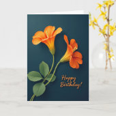 Carte Fleur d'Orange d'Anniversaire (Fleur jaune)