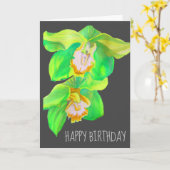 Carte Fleur d'orchidée aquarelle (Fleur jaune)