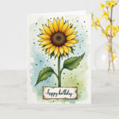 Carte Fleur Dorée Joyeuse (Fleur jaune)
