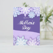 Carte Fleur d'origami violet créative pour la fête des m (Debout devant)