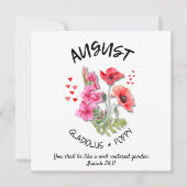 Carte Fleur du mois de naissance AOÛT Anniversaire chrét (Devant)