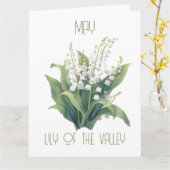 Carte Fleur du mois de naissance mai Lily Anniversaire (Fleur jaune)