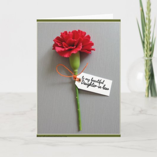 Carte Fleur Écarlate Maman la plus douce (Devant)