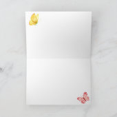 Carte Fleur éclose oiseau papillon (Intérieur)