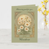 Carte Fleur élégante du mois de naissance Daisy de print (Fleur jaune)