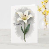 Carte Fleur Élégante Lys Blanc (Fleur jaune)