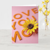 Carte Fleur en Lettres Bloquées (Fleur jaune)