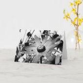 Carte Fleur en noir et blanc (Fleur jaune)