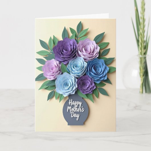 Carte Fleur en Papier Lavande (Devant)