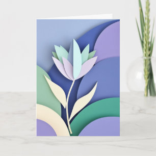 Carte Fleur en papier stylisée