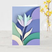 Carte Fleur en papier stylisée (Fleur jaune)