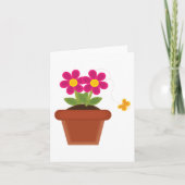 Carte Fleur en Pot et Papillon (Devant)