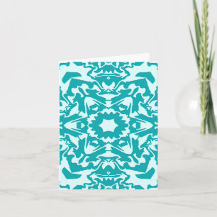 Carte Fleur en turquoise....