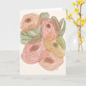 Carte Fleur en une ligne (Fleur jaune)