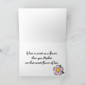 Carte Fleur espiègle de plaid pour la mère (Intérieur)