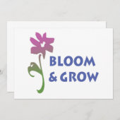 Carte Fleur et croissance (Devant / Derrière)