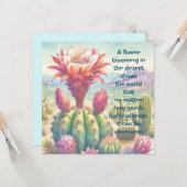 Carte Fleur et devis de cactus de torche (Devant/Arrière en situation)