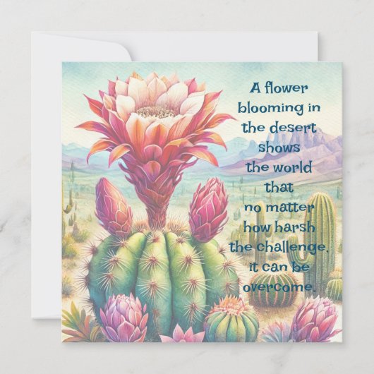 Carte Fleur et devis de cactus de torche (Devant)