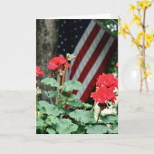 Carte Fleur et drapeau Rouge blanc et bleu (Fleur jaune)