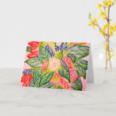 Carte Fleur et poème (Fleur jaune)