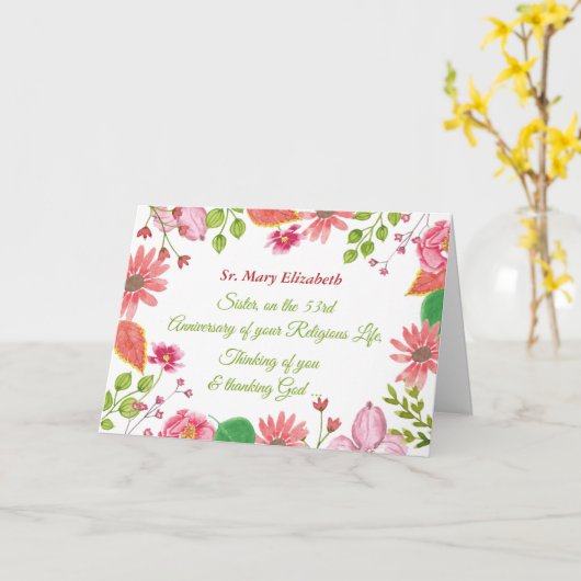 Carte Fleur faite sur commande d'aquarelle de jubilé de (Fleur jaune)