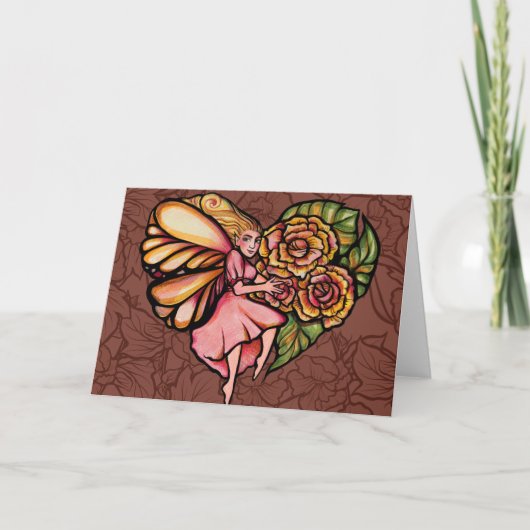 Carte Fleur Fée Jardin Fleurs Coeurs Fleurs Fées (Devant)