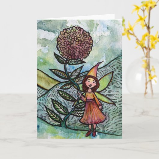 Carte Fleur Fée Nature Amateurs Fées (Fleur jaune)