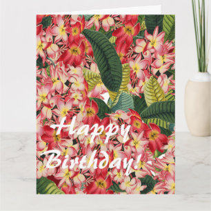 Carte Fleur Floral Plumeria Big Birthday Card