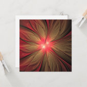 Carte Fleur fractale de fansy rouge (Devant/Arrière en situation)