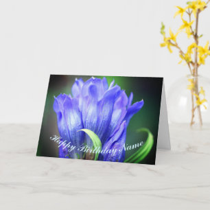 Carte Fleur Gentienne Bleue Personnalisée Anniversaire