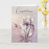 Carte Fleur Iris mariage Avec Écran Or (Fleur jaune)