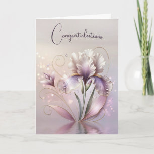 Carte Fleur Iris mariage Avec Écran Or