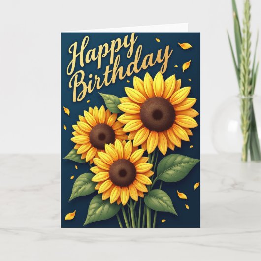 Carte Fleur Jaune à Points (Devant)