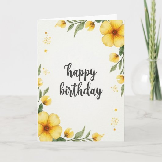 Carte Fleur Jaune Joyeuse (Devant)