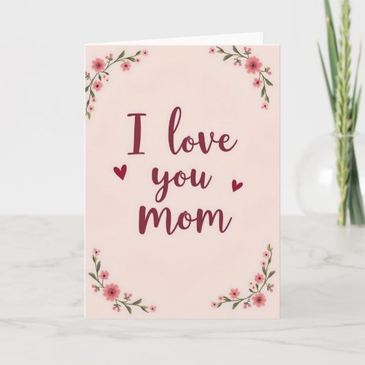 Carte Fleur 'Je t'aime Maman' (Devant)