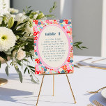 Carte Fleur Joie Gras brillant Floral Table Pas de siège<br><div class="desc">Cette carte graphique de numéro de table mariage dynamique et ludique comporte un éclat de couleur! Des polices chic et amusantes jumelées à un joyeux arrière - plan de jardin fleuri en font une joie à ajouter à votre journée de mariage. La conception duplique sur le côté opposé. Associez-vous à...</div>