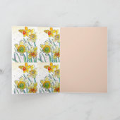 Carte Fleur jonquille jaune Aquarelle Anniversaire (Intérieur)