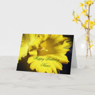 Carte Fleur jonquille Jaune Personnalisée Anniversaire 